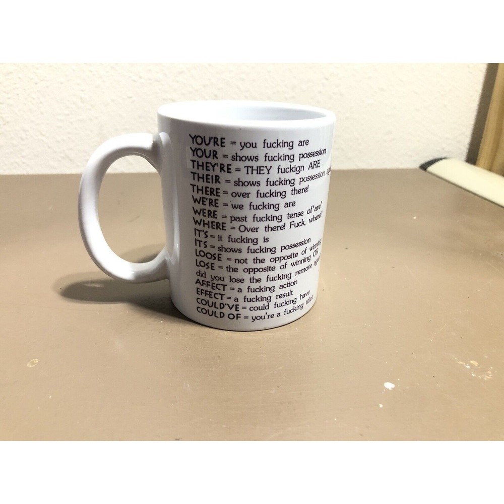 Bad Grammar MUG Their They're You're Your We're Were Slogan Vintage Adul… - Picture 2 of 4